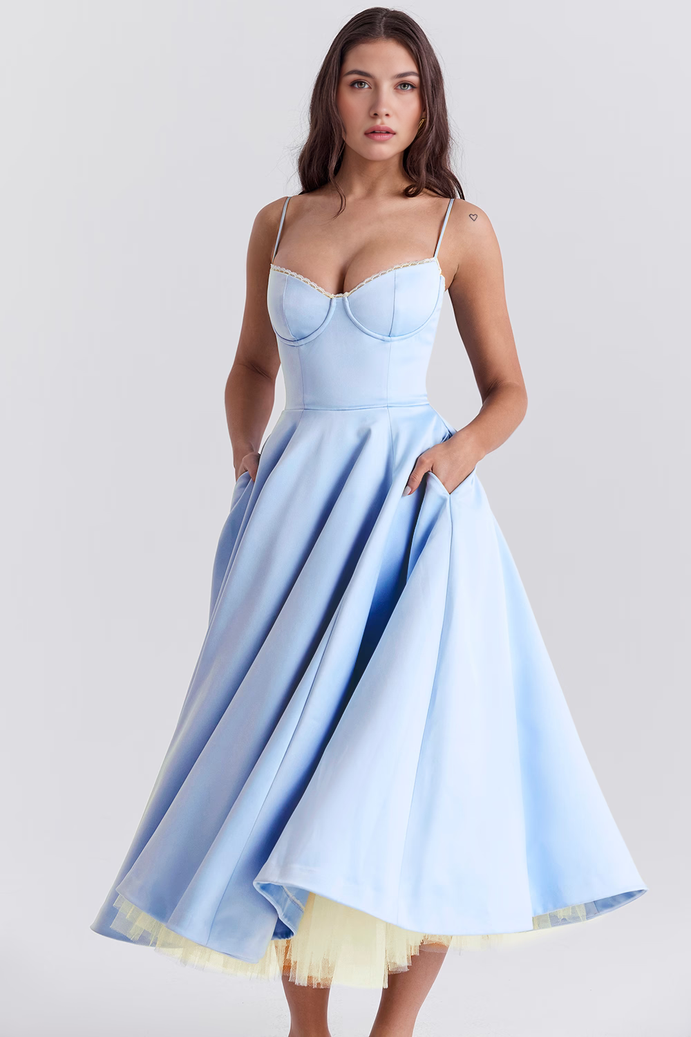 Cloe Double Layer Midi Dress