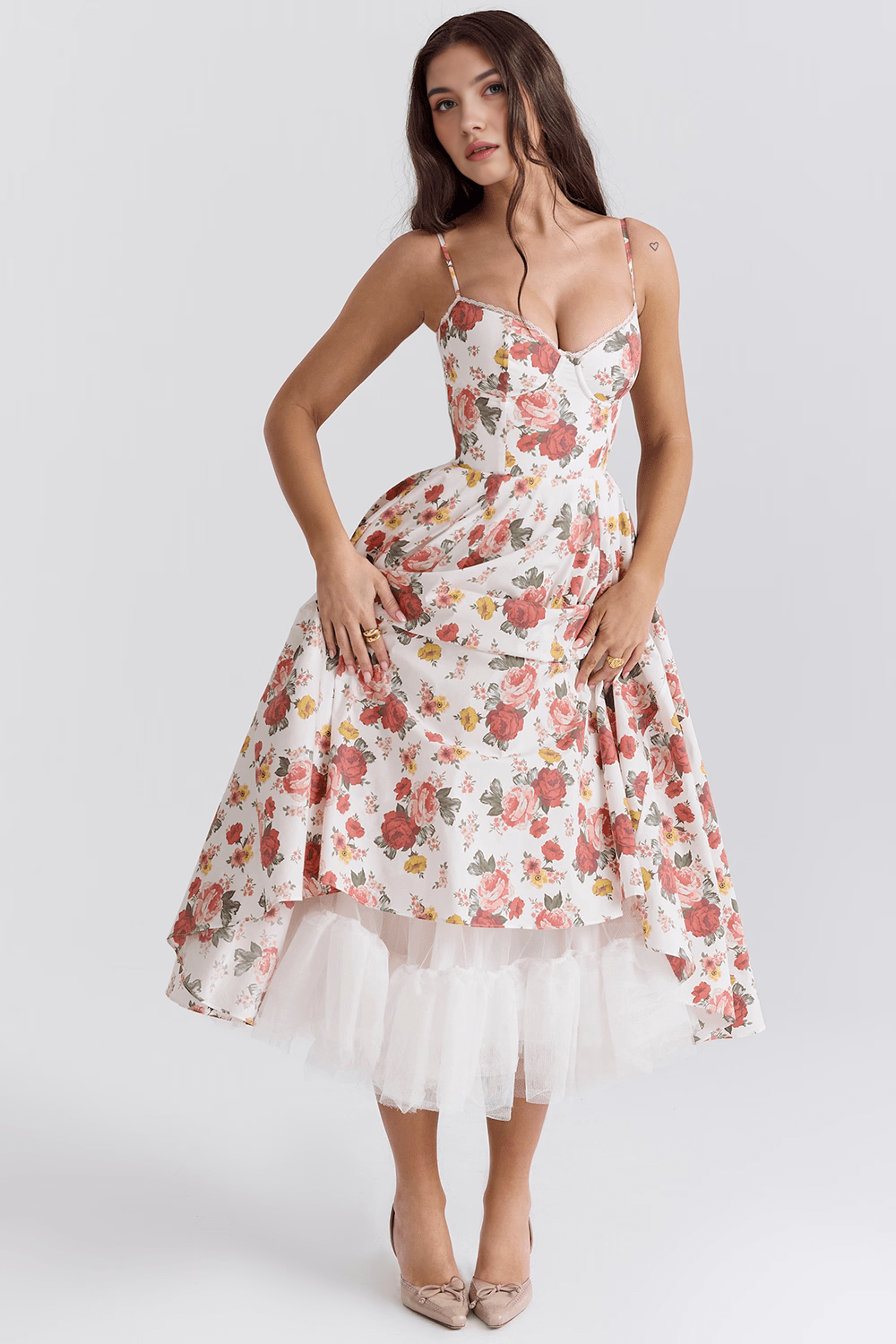 Cloe Double Layer Midi Dress